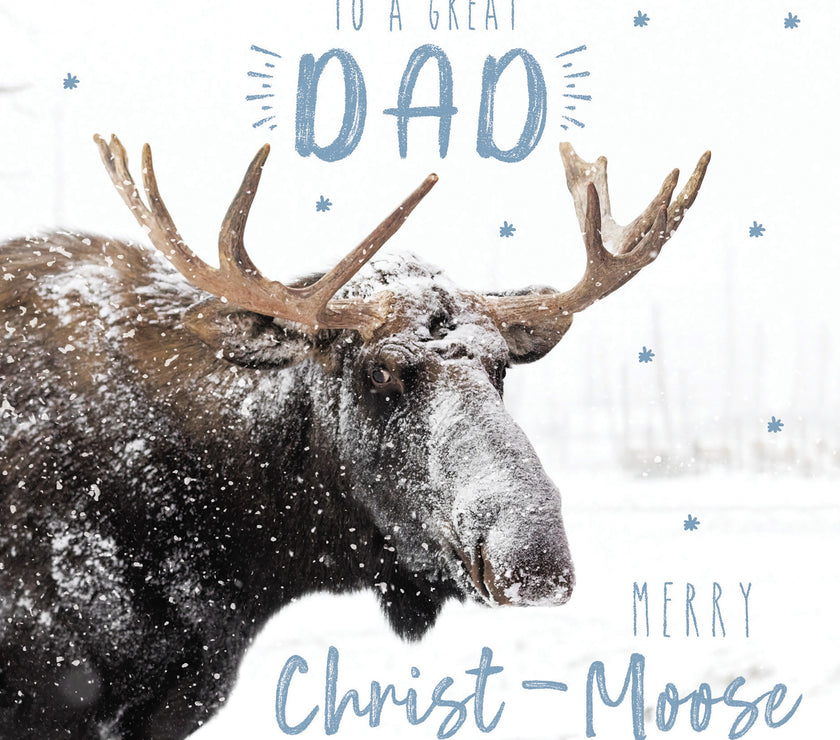 Dad Merry Christ-Moose Xmas Card