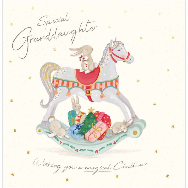 Granddaughter Rocking Horse Christmas Card
