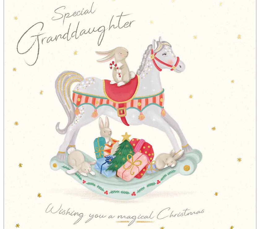 Granddaughter Rocking Horse Christmas Card