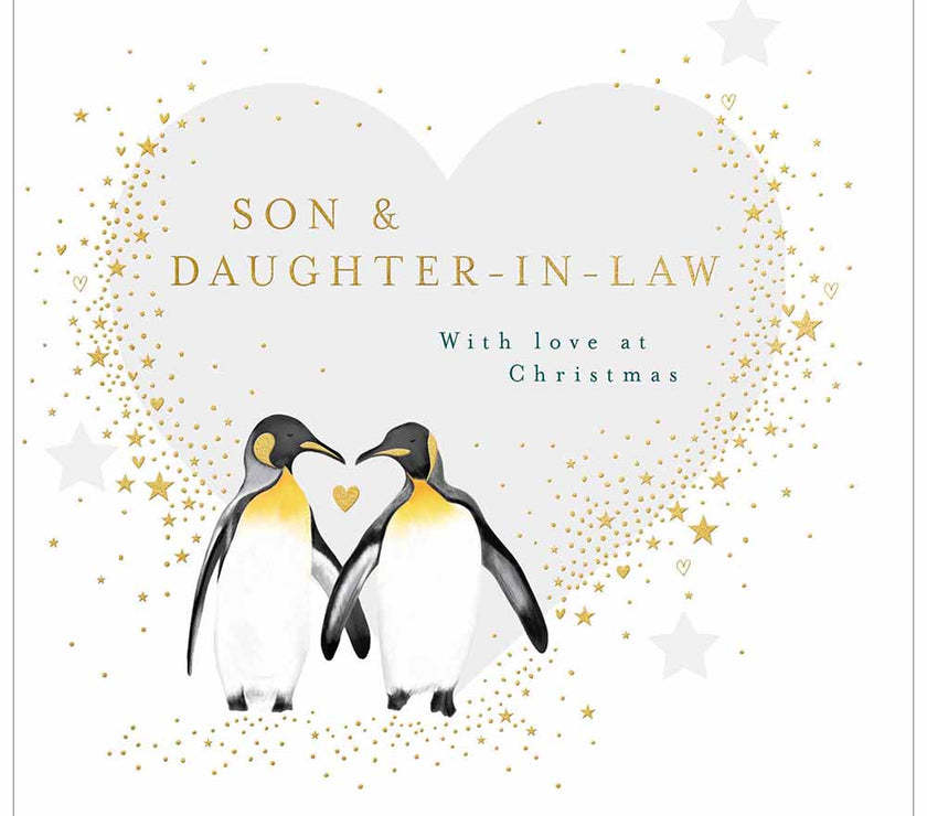 Penguin Son and Daughter-In-Law Christmas Card