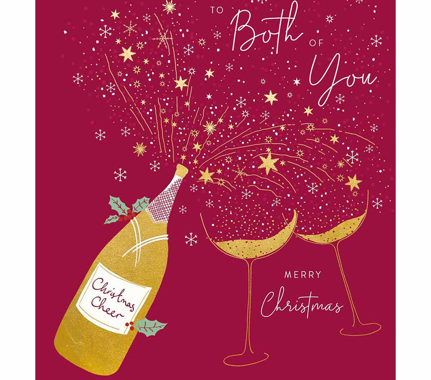 Peach and Prosecco Both of You Christmas Card