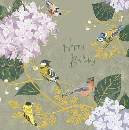 National Trust Garden Birds Birthday Card