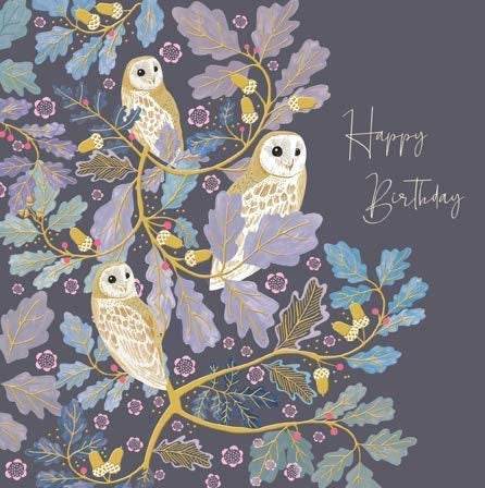 National Trust Harmony Elegant Owls Birthday Card - House of Cards