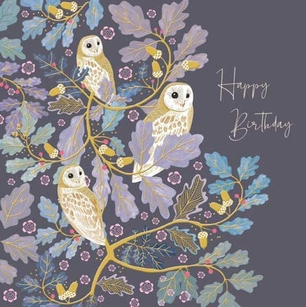 National Trust Harmony Elegant Owls Birthday Card