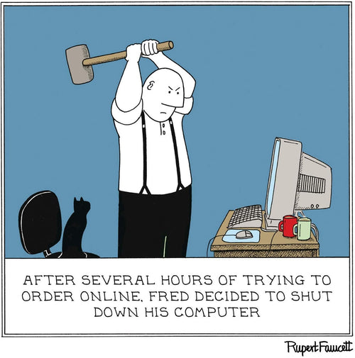 Fred Shut Down The Computer Birthday Card