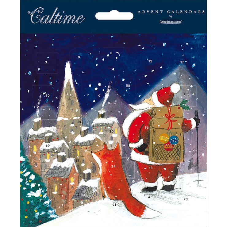 Santa and Fox Advent Calendar Card