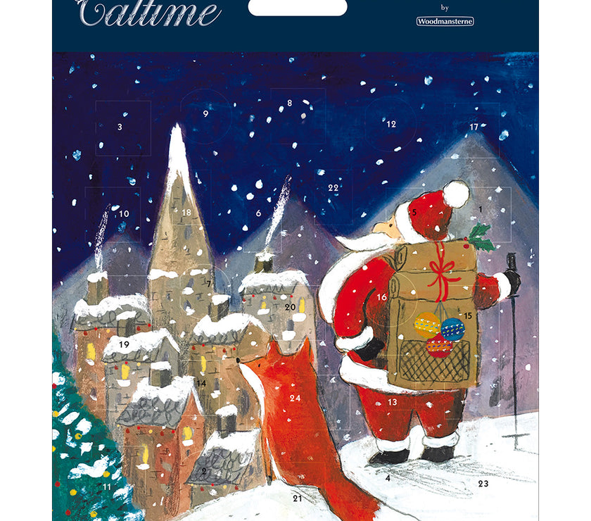 Santa and Fox Advent Calendar Card