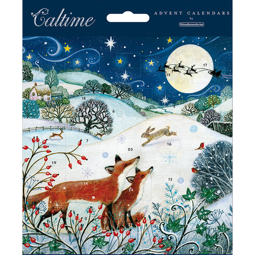 Foxes Winter Scene Advent Calendar Card