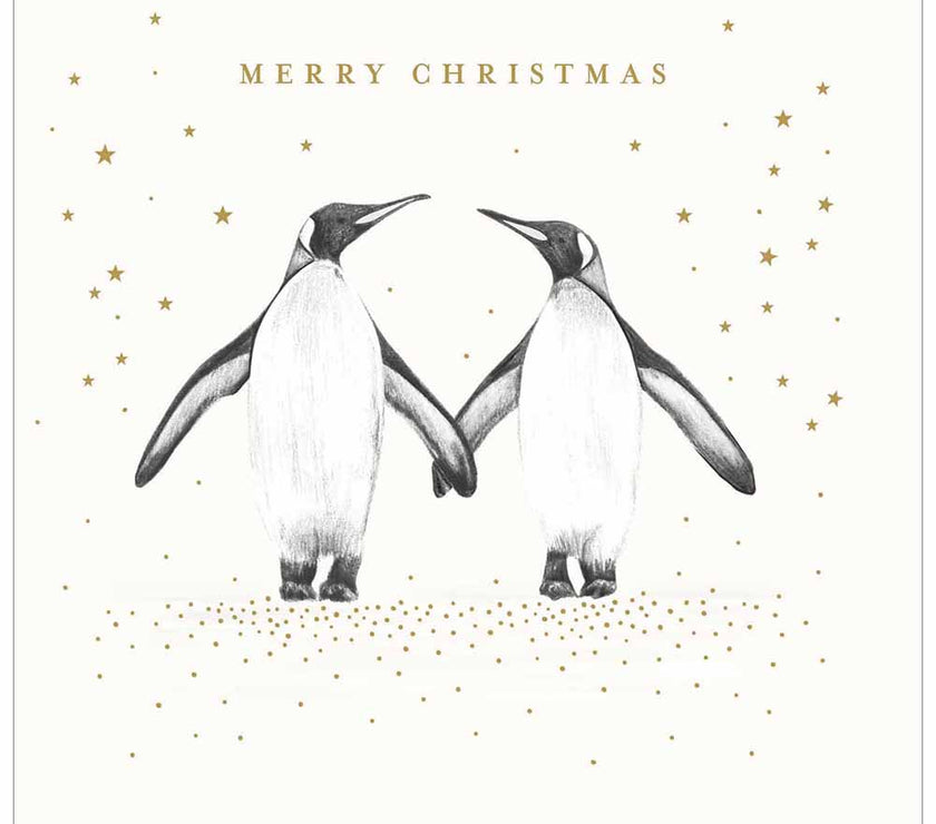 Penguins in Love Christmas Card