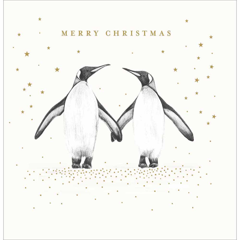 Penguins in Love Christmas Card