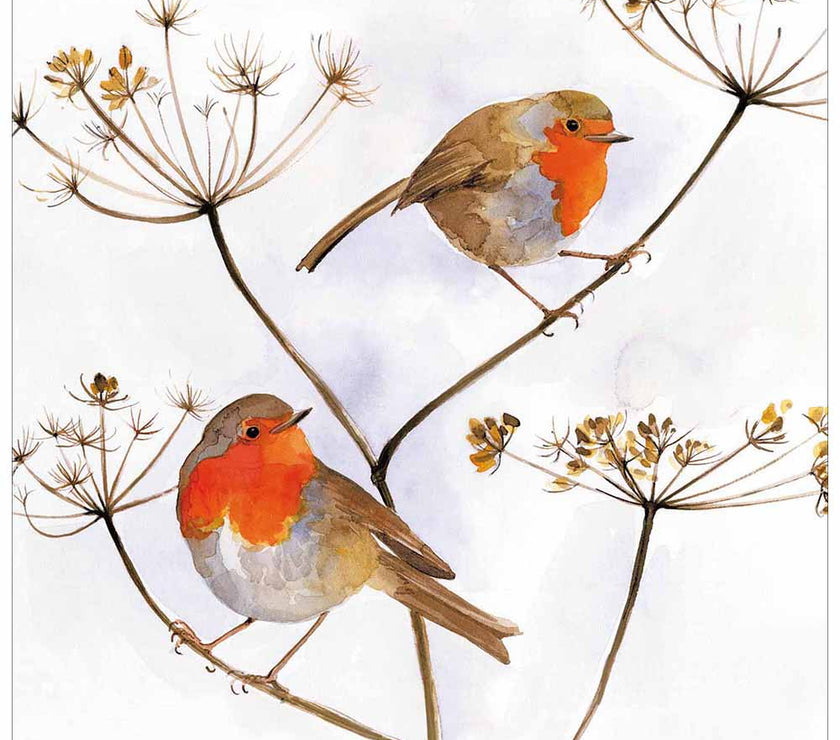 Robins on Branches Christmas Card