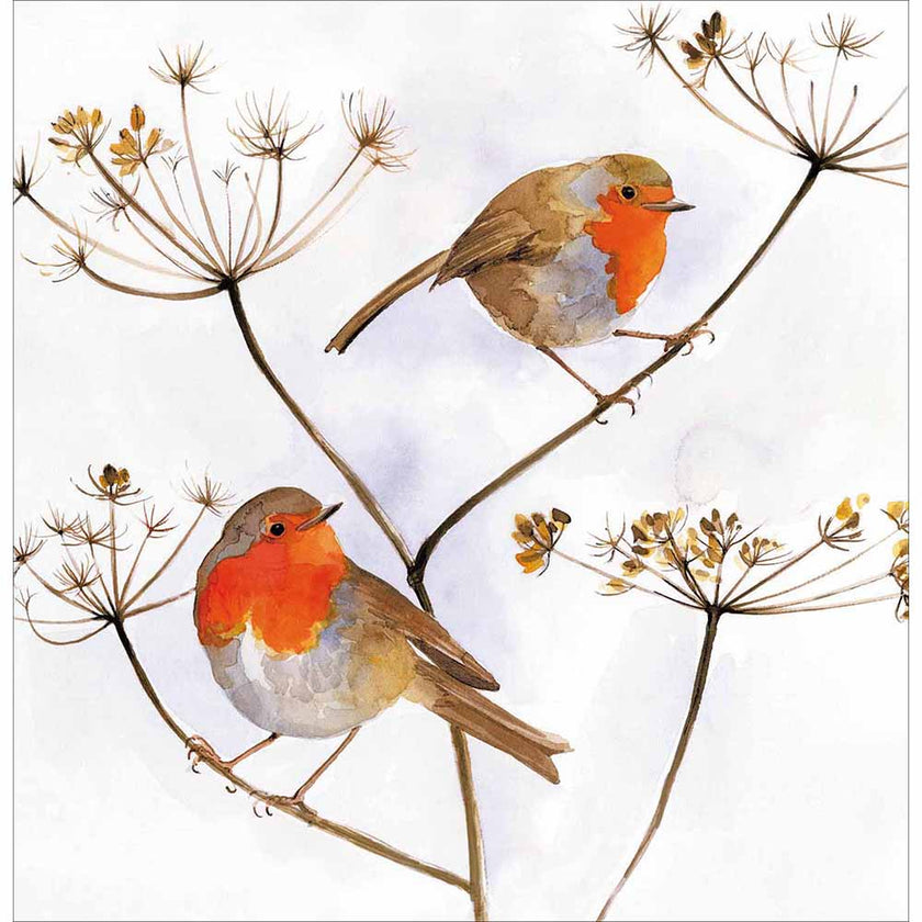 Robins on Branches Christmas Card