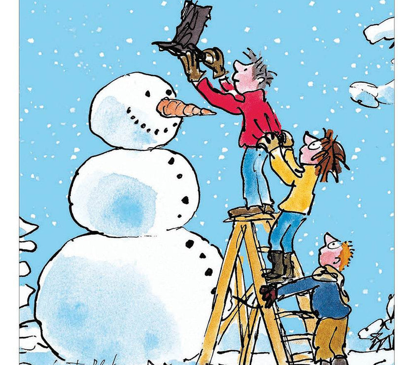 5 Quentin Blake Dressing the Snowman Charity Christmas Cards - House of Cards