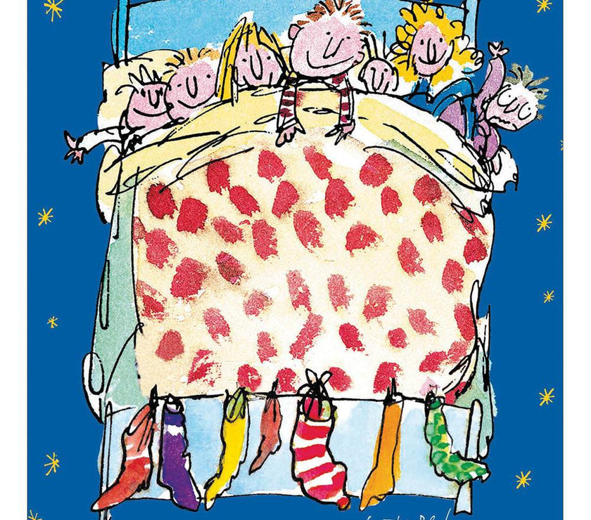 5 Quentin Blake Waiting For Santa Charity Christmas Cards - House of Cards