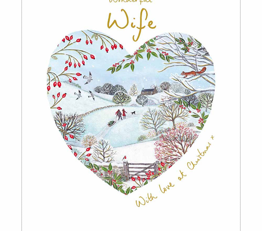 Wife Winter Walk Christmas Card