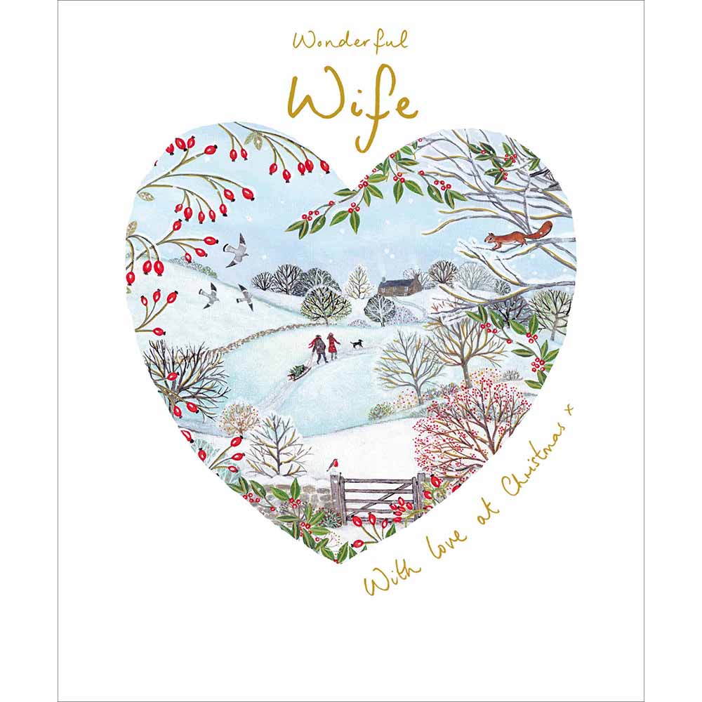 Wife Winter Walk Christmas Card