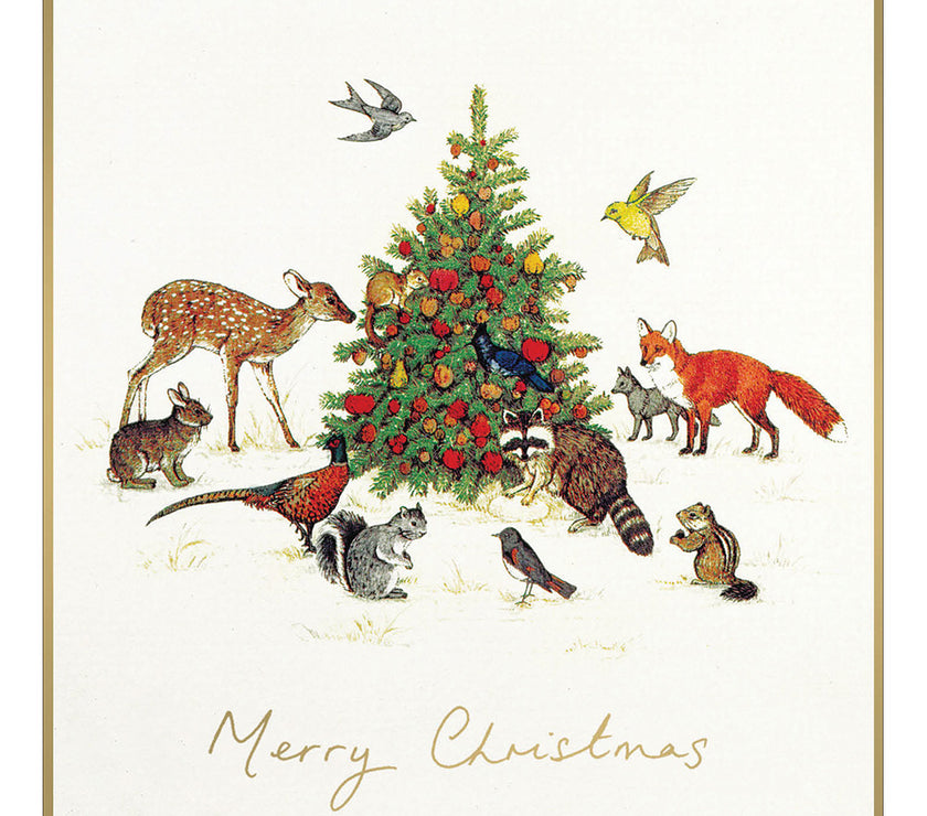 Box of 8 Animals Around The Tree Christmas Cards