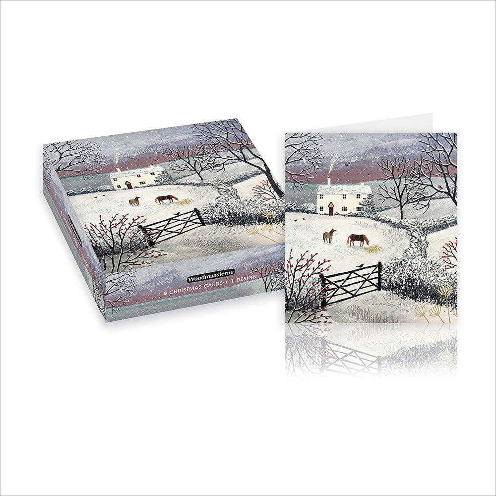 Box of 8 Snowy Winter Farmyard Christmas Cards
