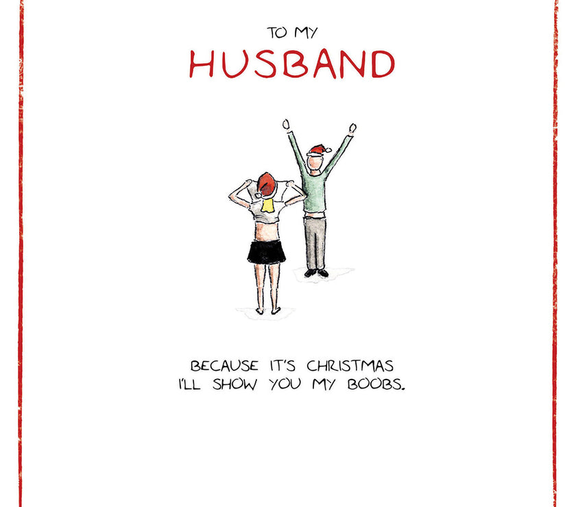 Husband Boobs For Christmas Card