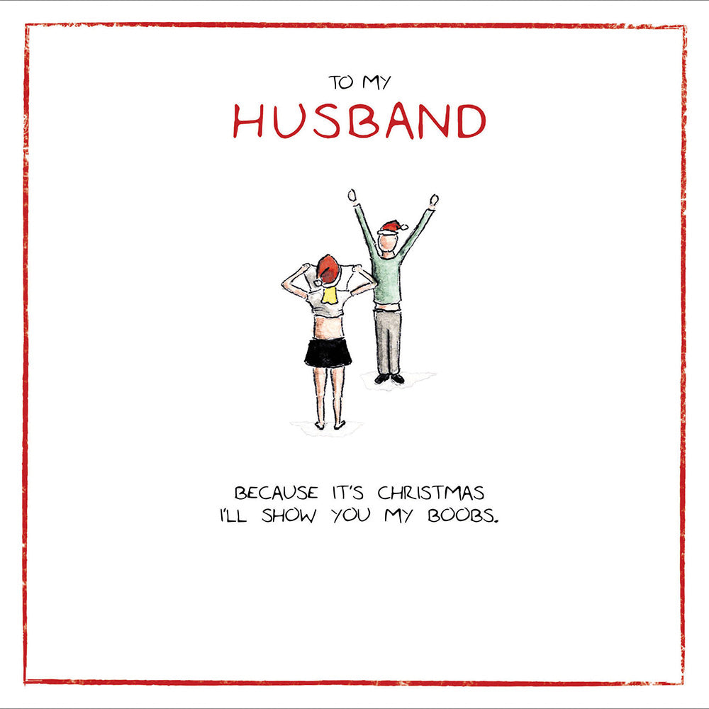 Husband Boobs For Christmas Card