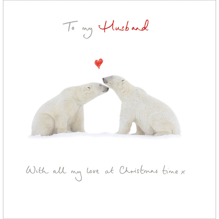 Husband Polar Bears Christmas Card