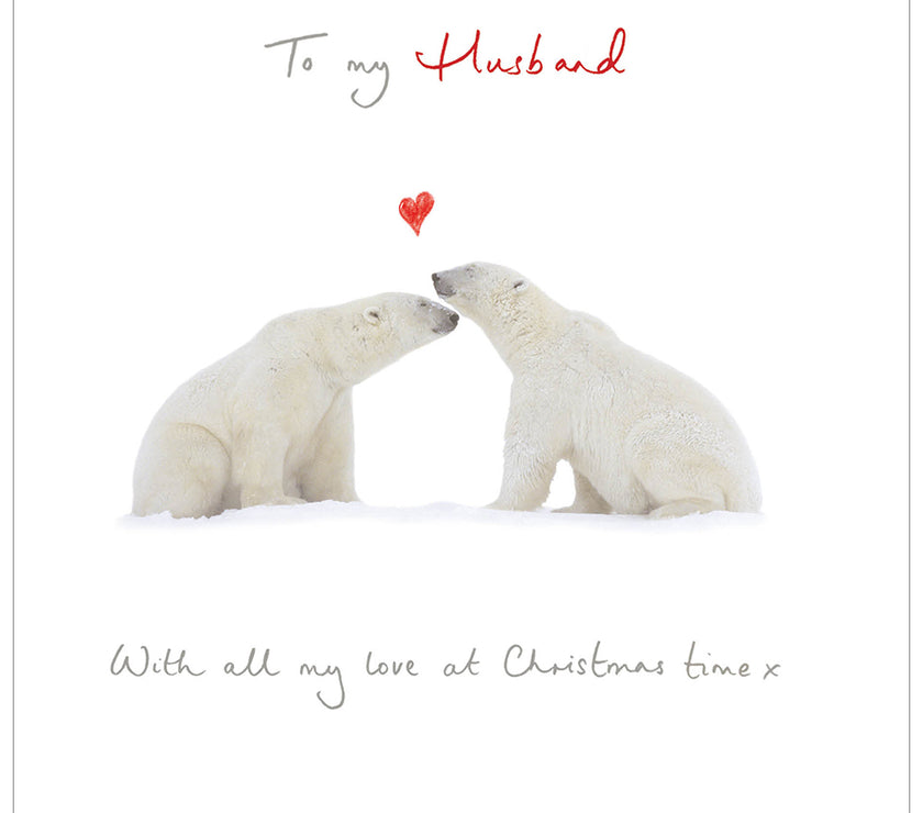 Husband Polar Bears Christmas Card