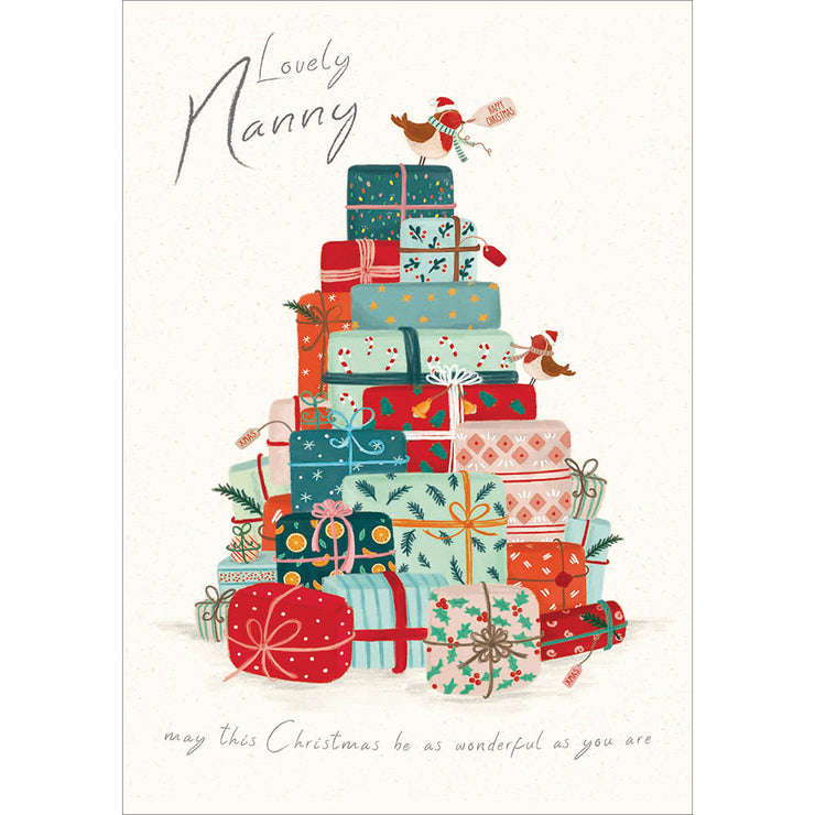 Lovely Nanny Gift Mountain Christmas Card