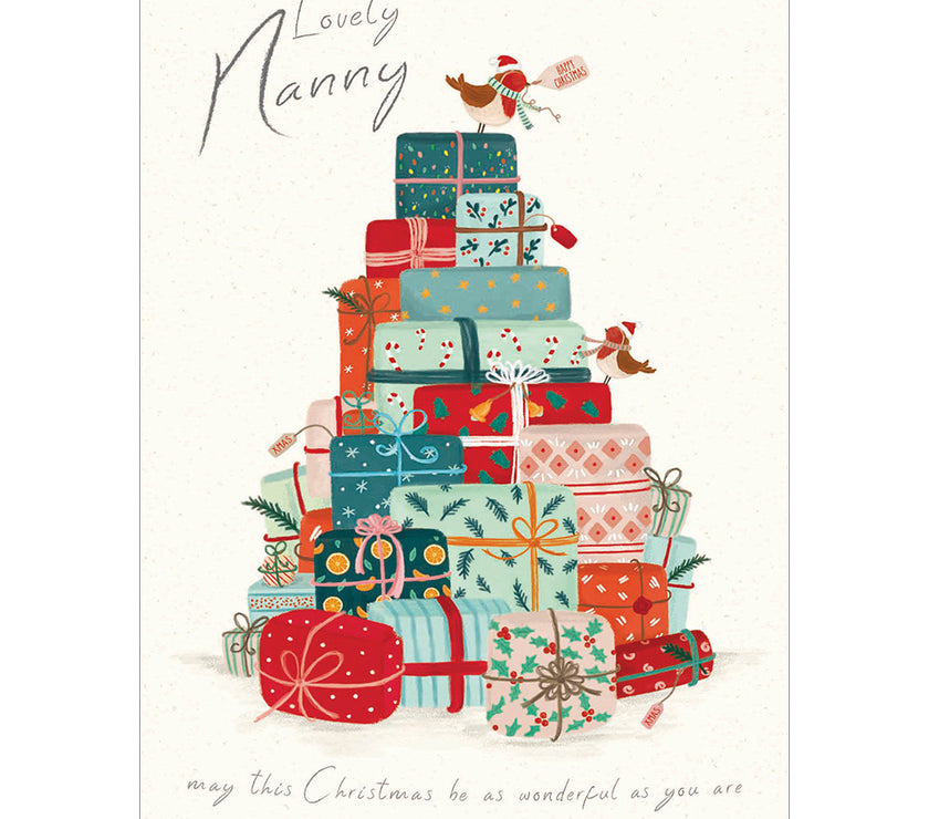 Lovely Nanny Gift Mountain Christmas Card