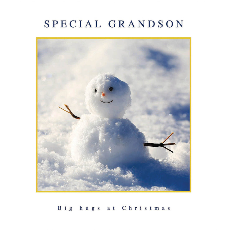 Special Grandson Snowman Christmas Card