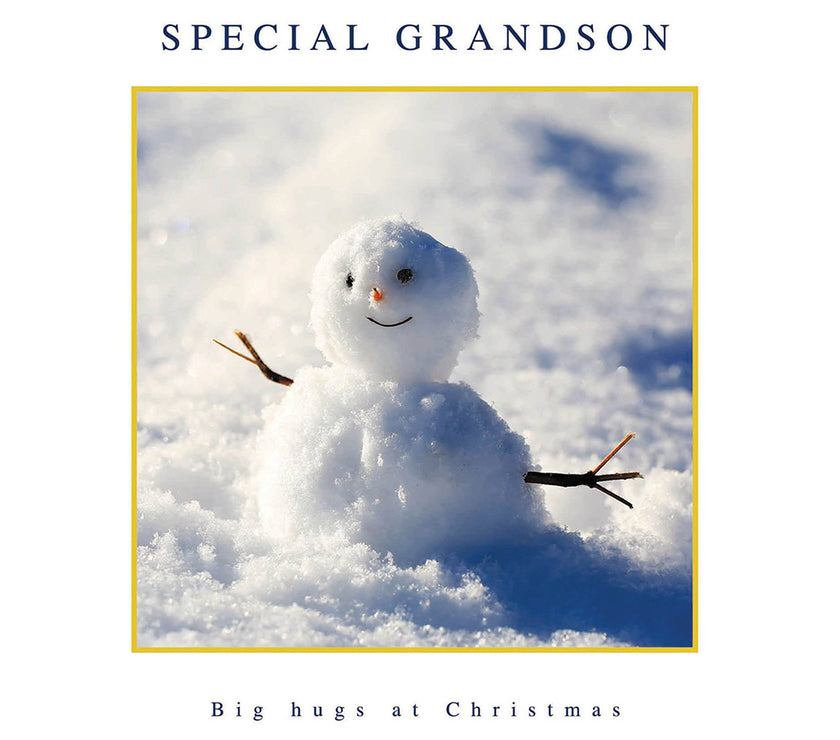 Special Grandson Snowman Christmas Card