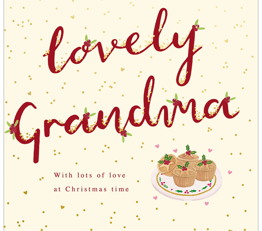 Grandma Mince Pie Christmas Card
