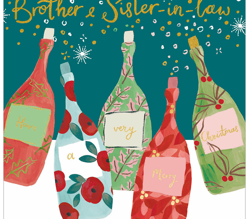 Bottles Brother and Sister-in-law Christmas Card