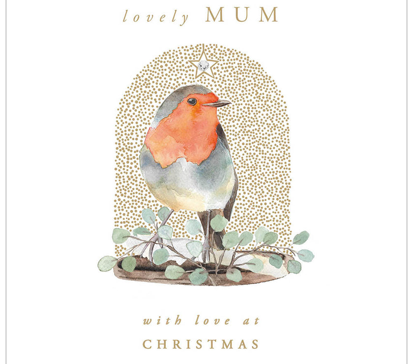 Lovely Mum Robin Christmas Card