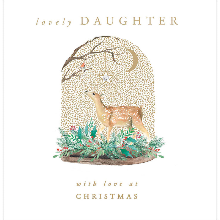 Lovely Daughter Deer Christmas Card