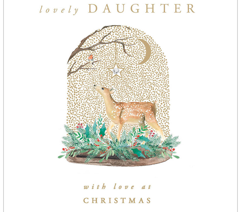 Lovely Daughter Deer Christmas Card