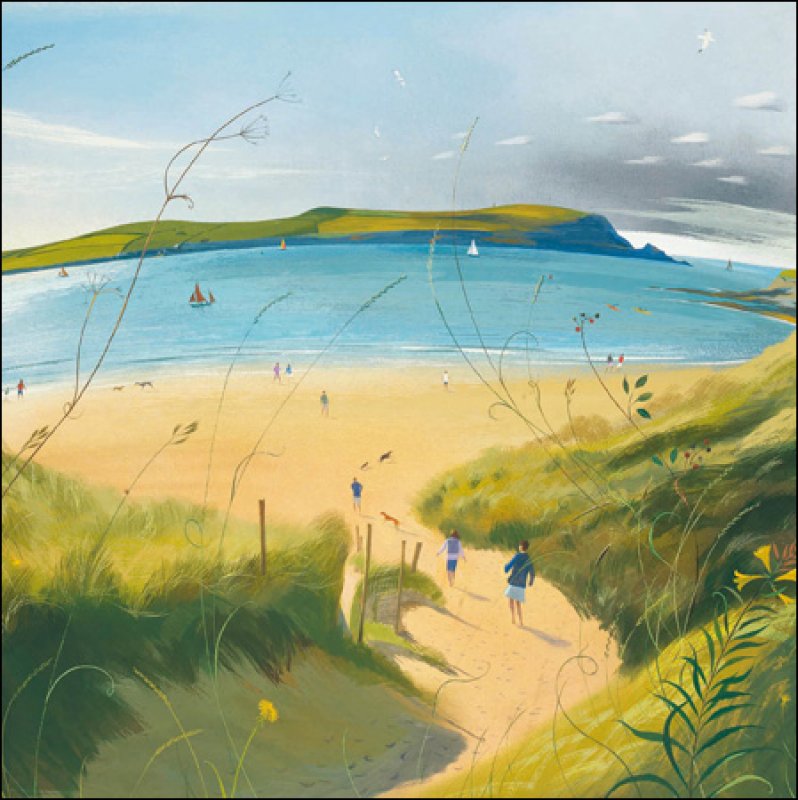 Down the Beach Greeting Card