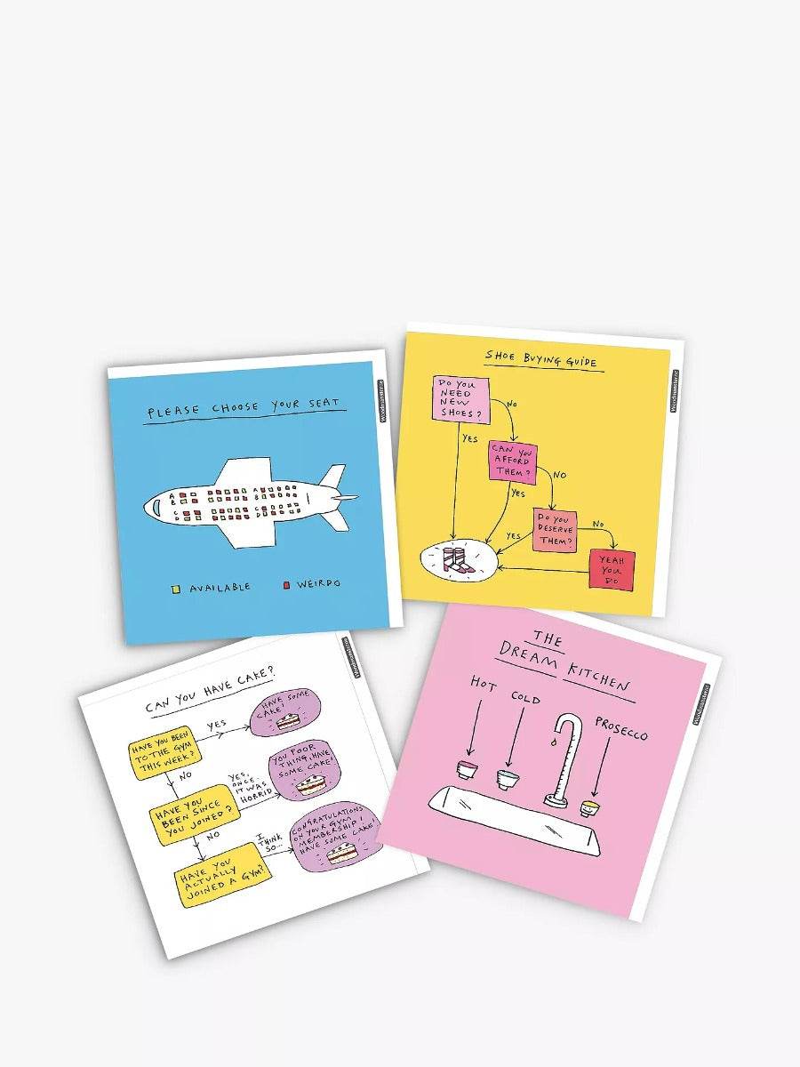 Pack of 4 Mindfulness Birthday Cards - House of Cards