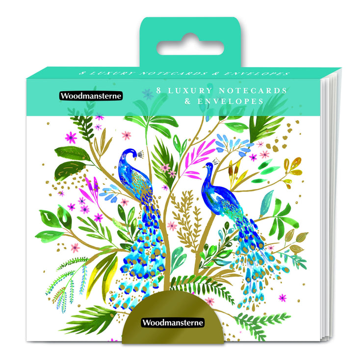 Floral Peacocks Notelets