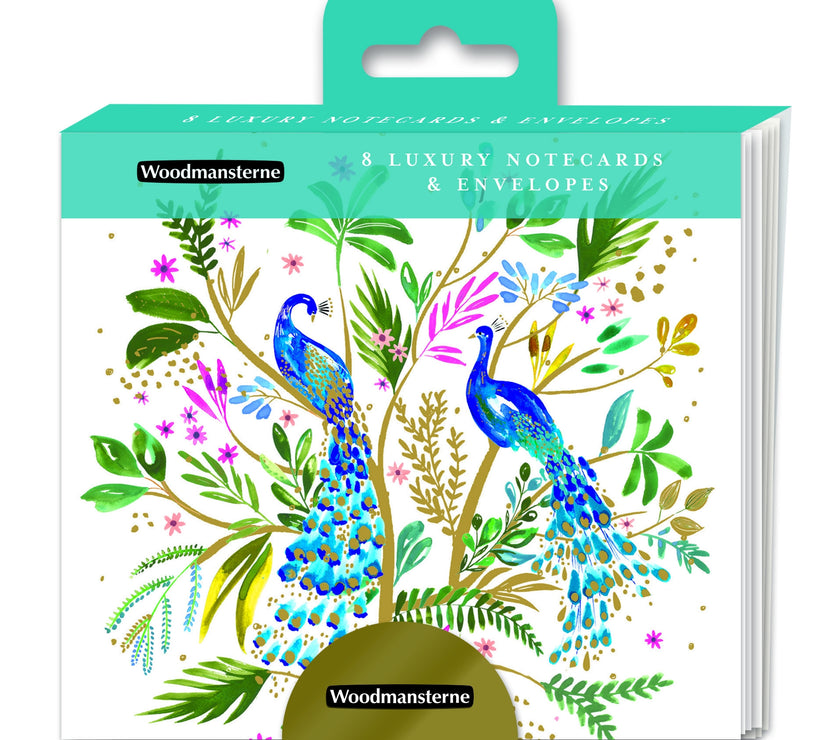 Floral Peacocks Notelets