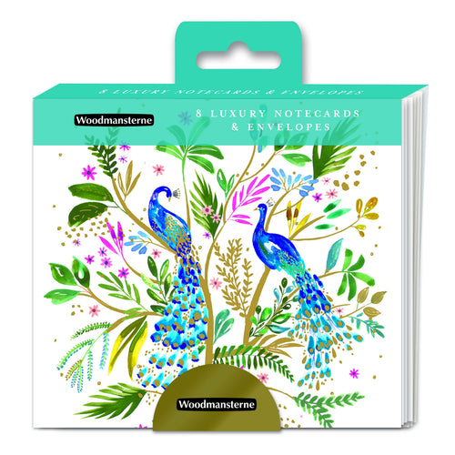 Floral Peacocks Notelets
