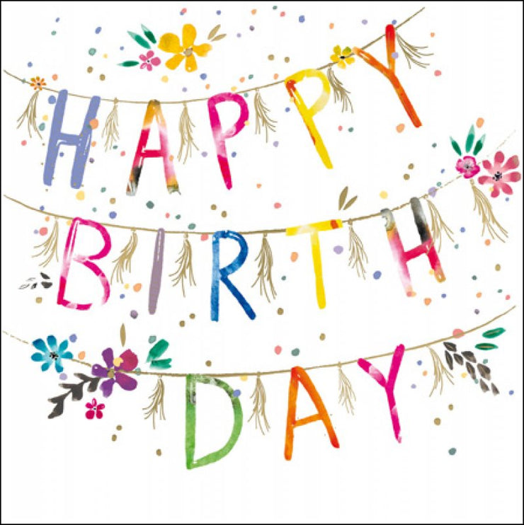 Pink Happy Birthday Card