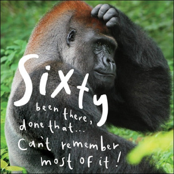 Forgetful Ape 60th Birthday Card