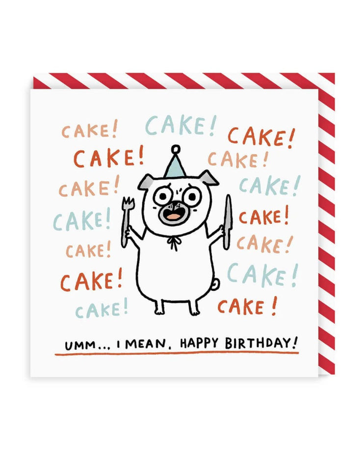 Cake Dog Greeting Card