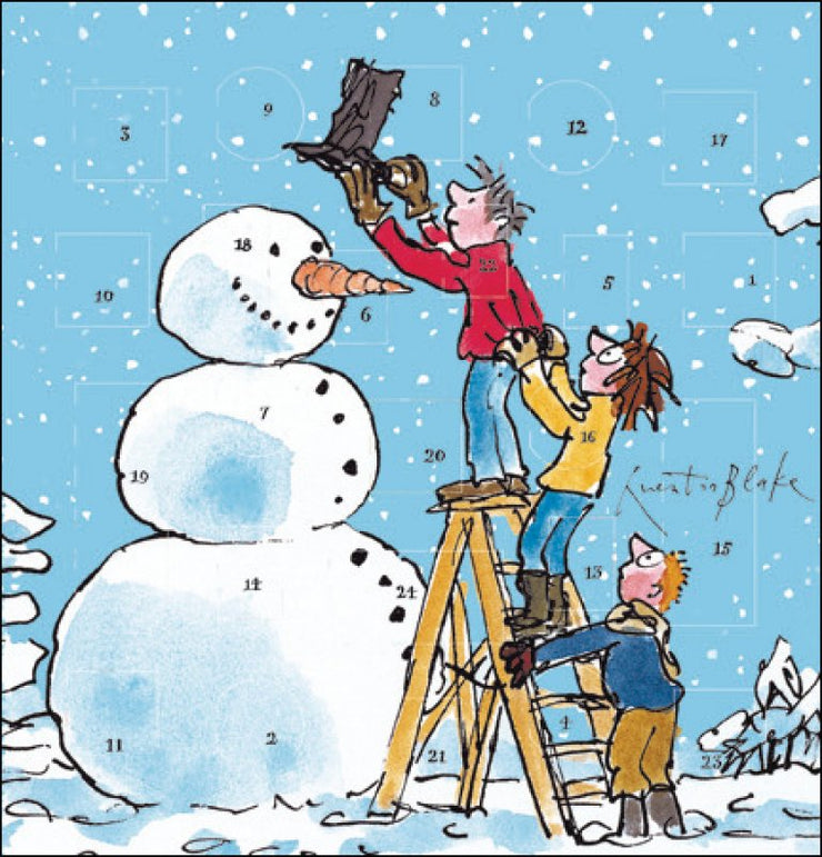 Quentin Blake Snowman Advent Calendar Card