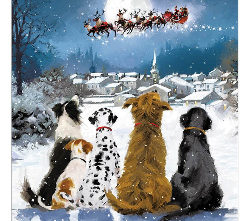 5 Dogs Waiting for Santa Charity Christmas Cards - House of Cards