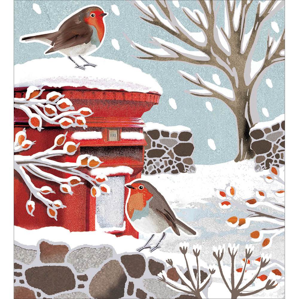 5 Postbox Robins Charity Christmas Cards - House of Cards