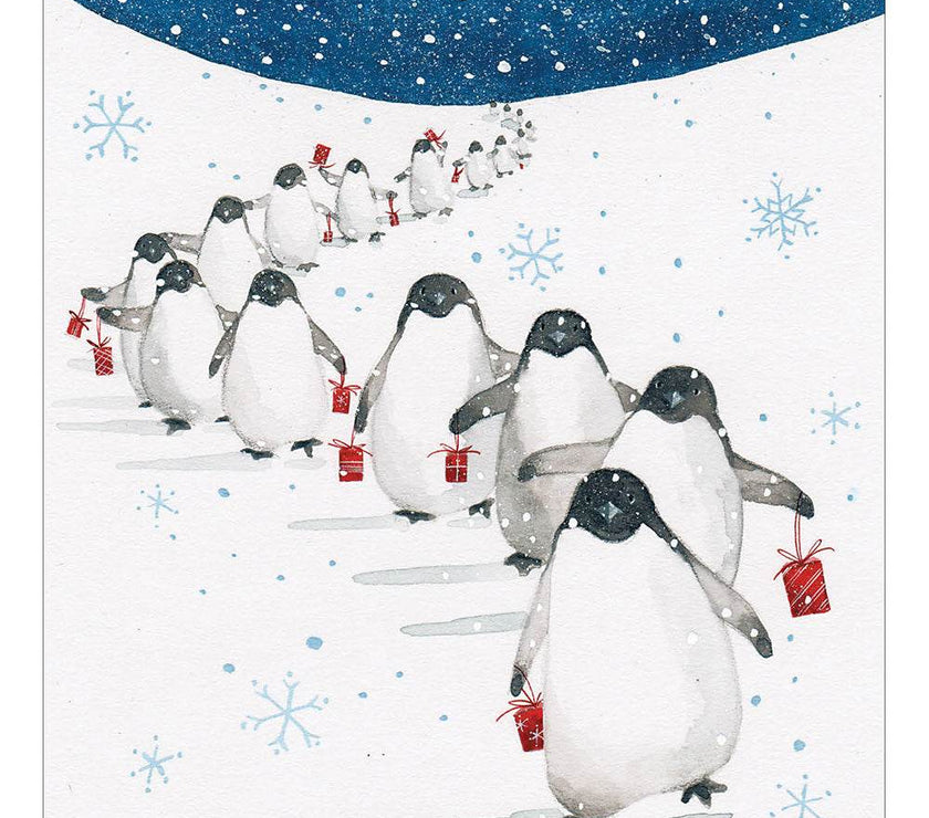 5 Penguins Shopping Charity Christmas Cards - House of Cards