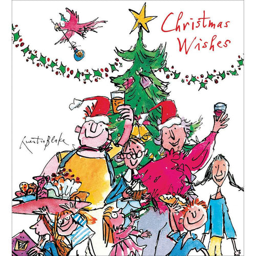 5 Quentin Blake Family Christmas Wishes Charity Christmas Cards - House of Cards
