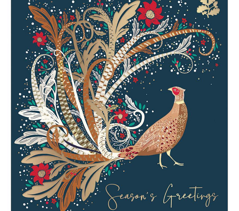 5 National Trust Harmony Pheasant Christmas Cards - House of Cards