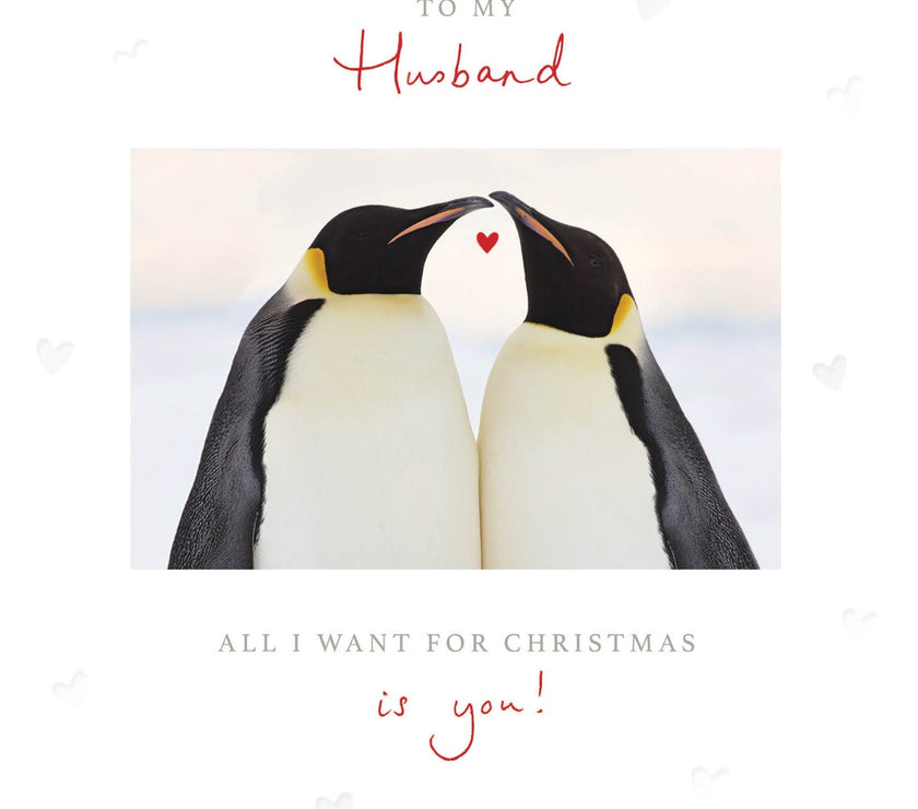 To My Husband Penguins Christmas Card